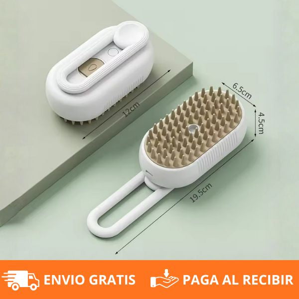 Cepillo a Vapor para Mascotas | Limpia, Desenreda y Relaja en un Solo Paso