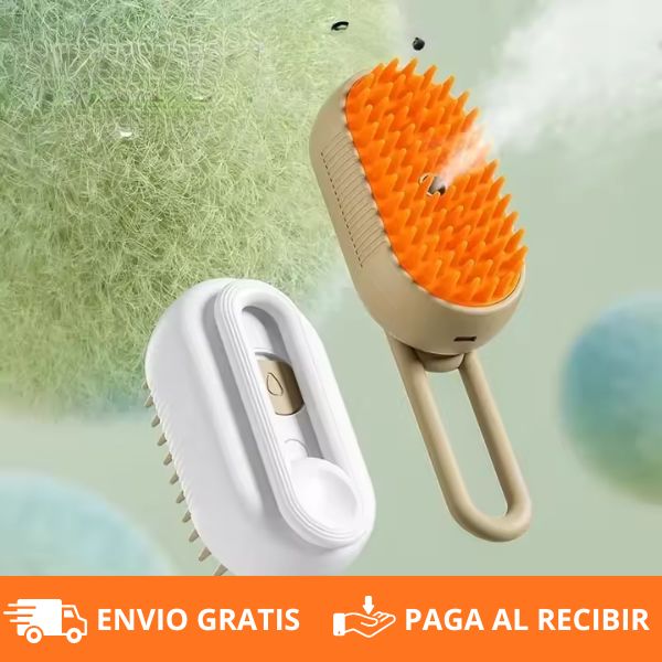 Cepillo a Vapor para Mascotas | Limpia, Desenreda y Relaja en un Solo Paso