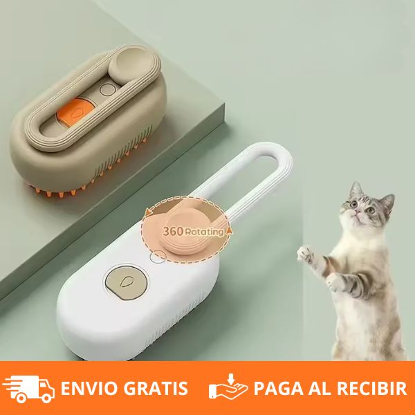 Cepillo a Vapor para Mascotas | Limpia, Desenreda y Relaja en un Solo Paso