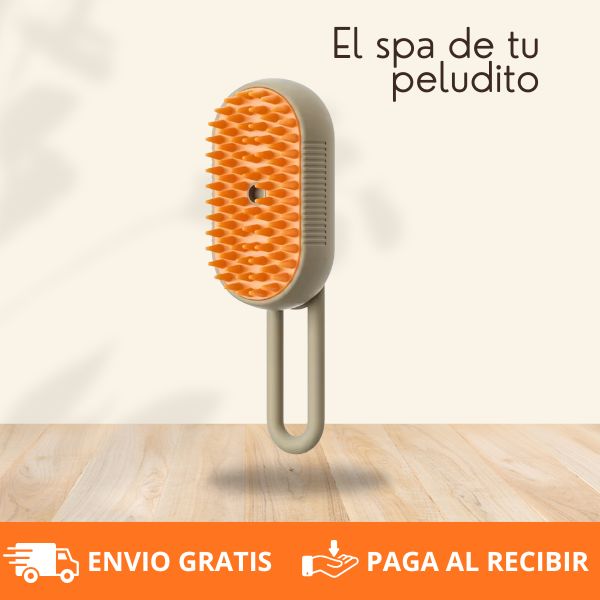 Cepillo a Vapor para Mascotas | Limpia, Desenreda y Relaja en un Solo Paso